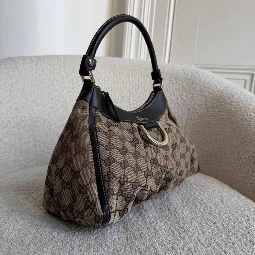 Gucci GG Canvas Abbey Brown Shoulder Bag