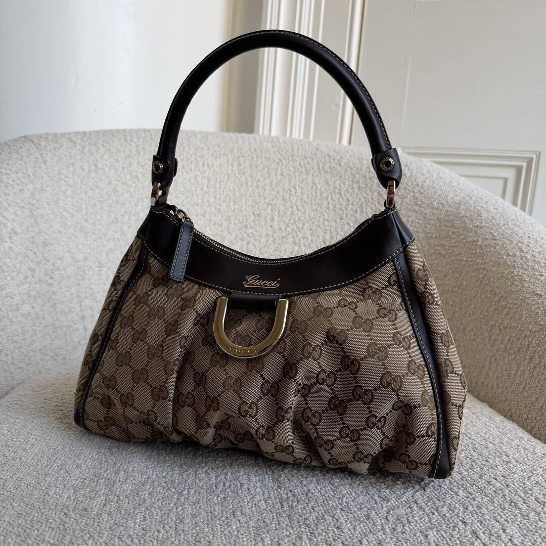 Gucci GG Canvas Abbey Brown Shoulder Bag