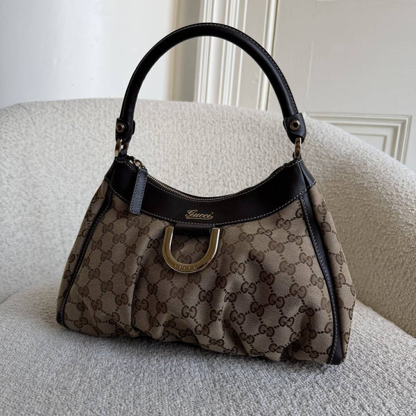 Gucci GG Canvas Abbey Brown Shoulder Bag