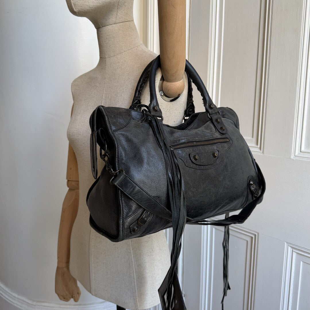 2009 Balenciaga The City Leather Black Bag