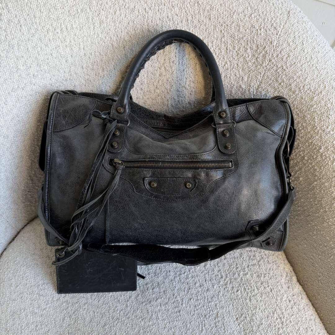 2009 Balenciaga The City Leather Black Bag