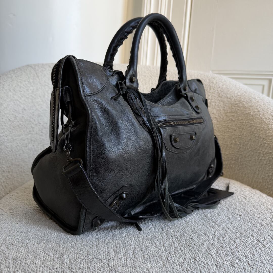 2009 Balenciaga The City Leather Black Bag