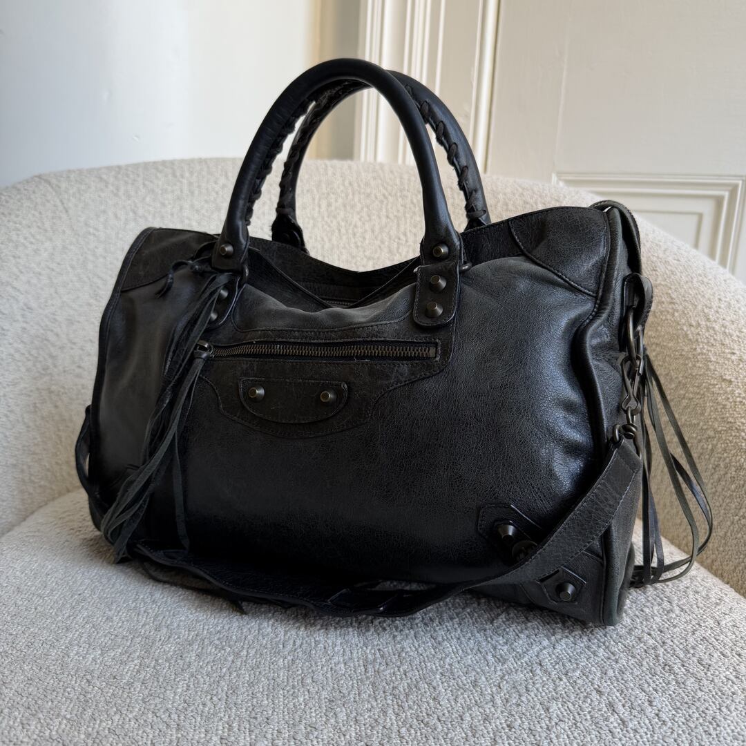 2009 Balenciaga The City Leather Black Bag