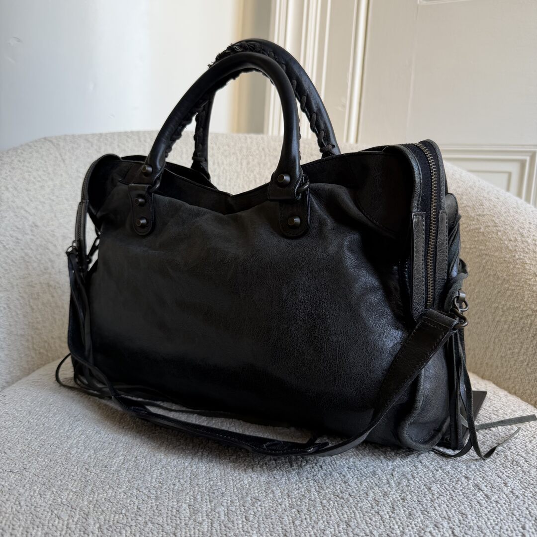 2009 Balenciaga The City Leather Black Bag