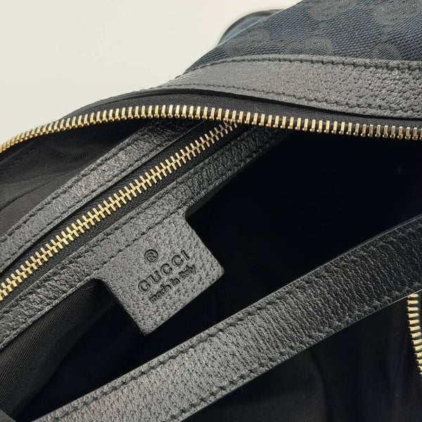 Gucci GG Canvas Black Hobo Shoulder Bag