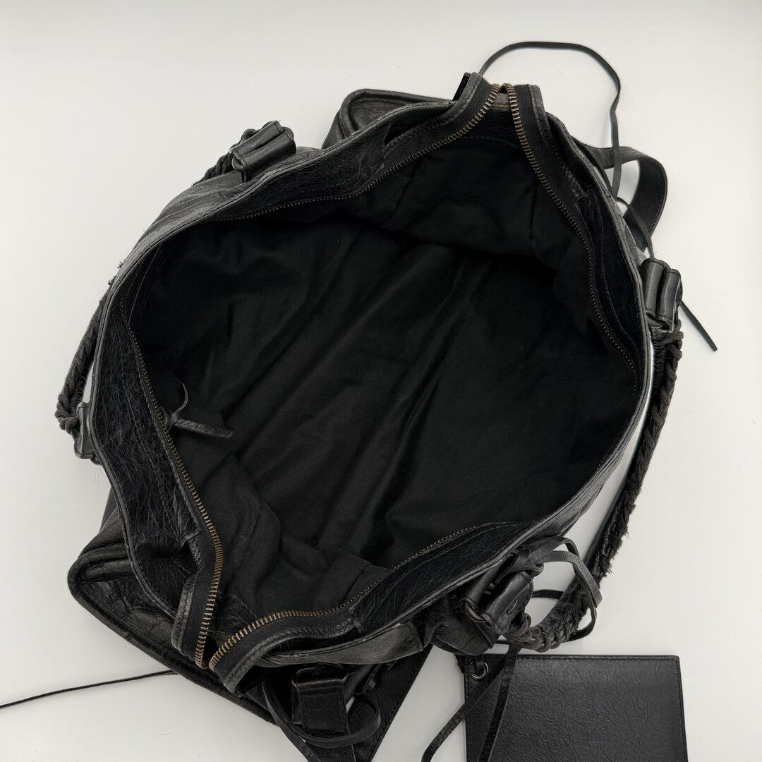 2003 Balenciaga Motocross Classic City Black Leather Handbag