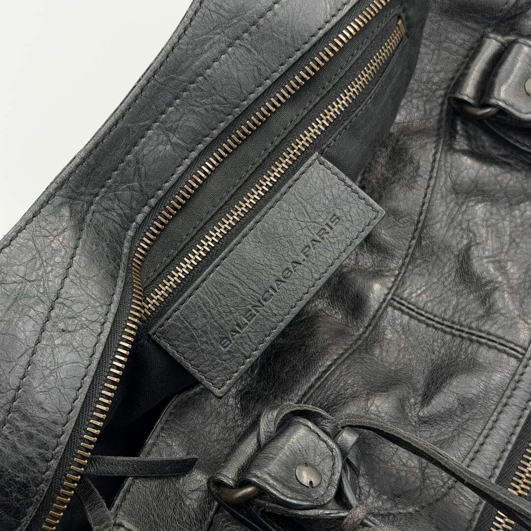 2003 Balenciaga Motocross Classic City Black Leather Handbag