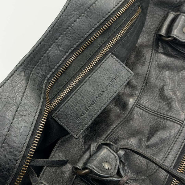 2003 Balenciaga Motocross Classic City Black Leather Handbag