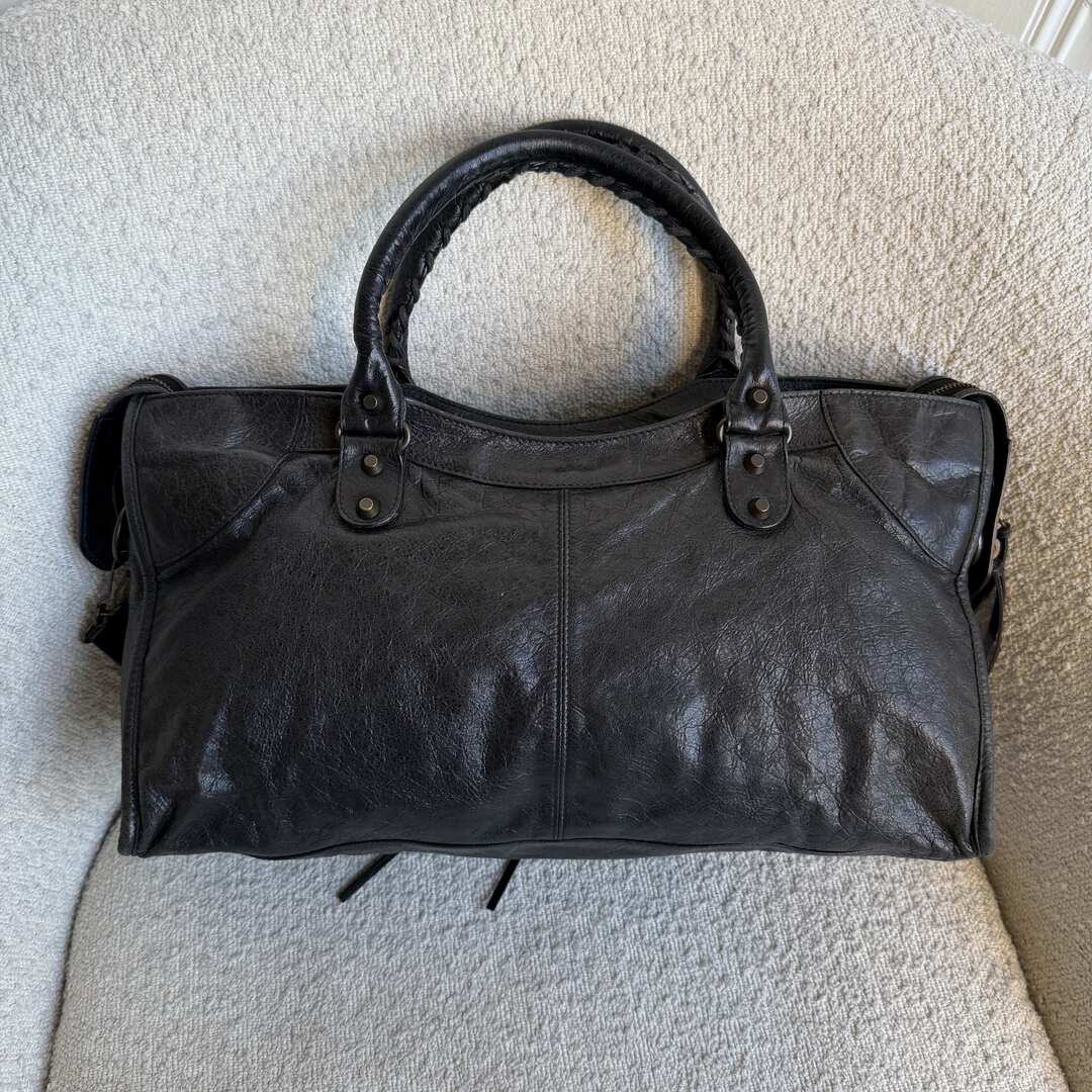 2003 Balenciaga Motocross Classic City Black Leather Handbag