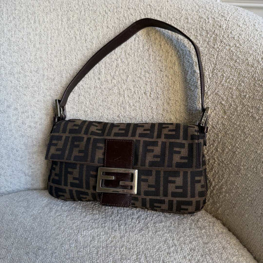 Fendi Mamma Baguette Zucca Shoulder Bag