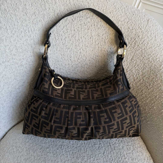 Fendi Zucca Chef Brown Shoulder Bag