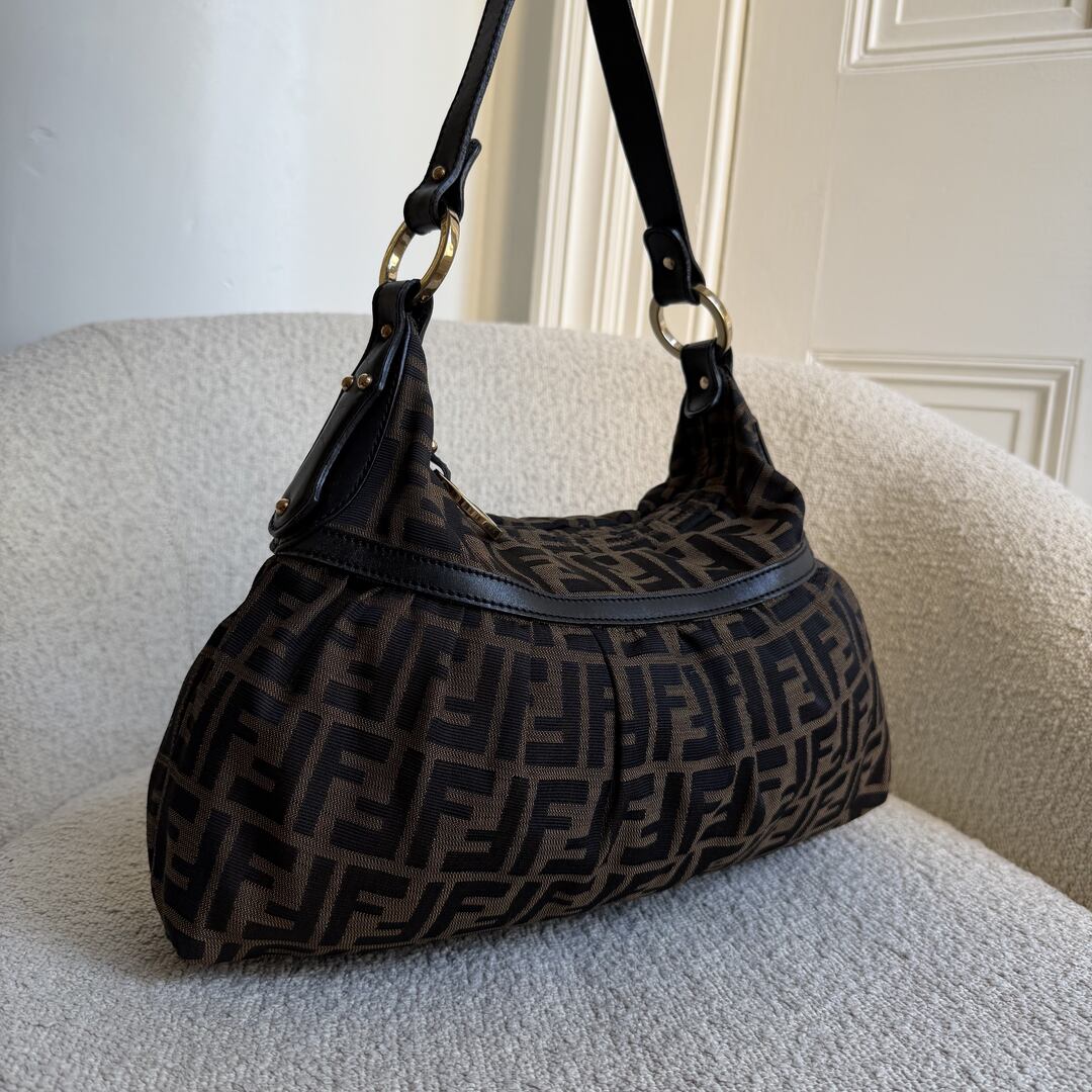Fendi Zucca Chef Brown Shoulder Bag