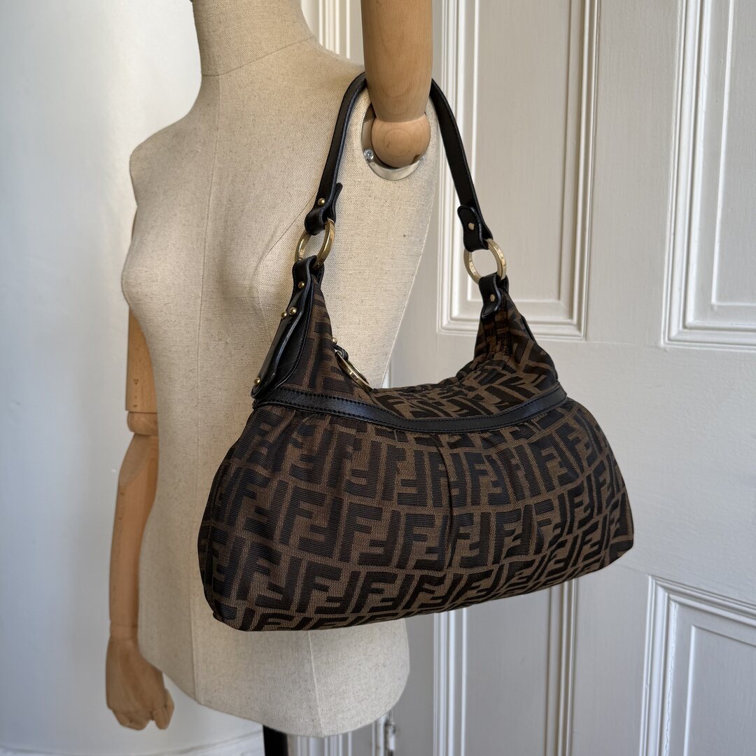 Fendi Zucca Chef Brown Shoulder Bag