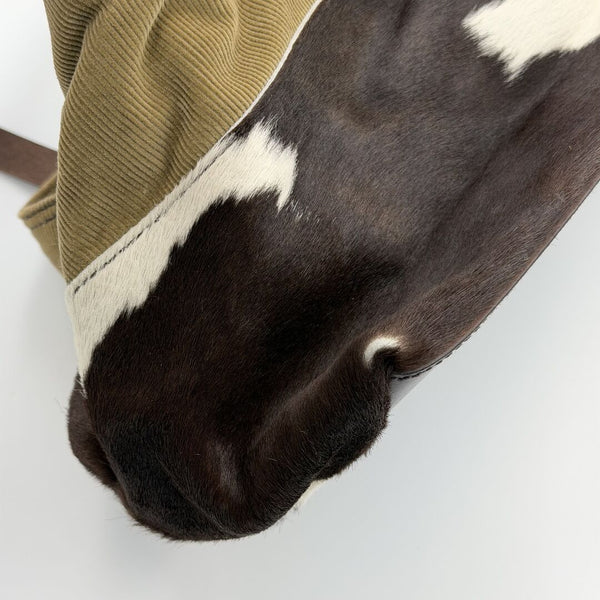 Archive Miu Miu Cow Print Corduroy Shoulder Bag