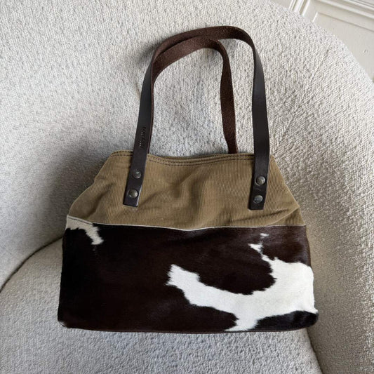 Archive Miu Miu Cow Print Corduroy Shoulder Bag