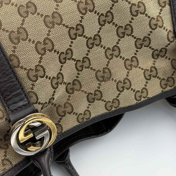 Gucci GG Twins Black Leather Tote Bag