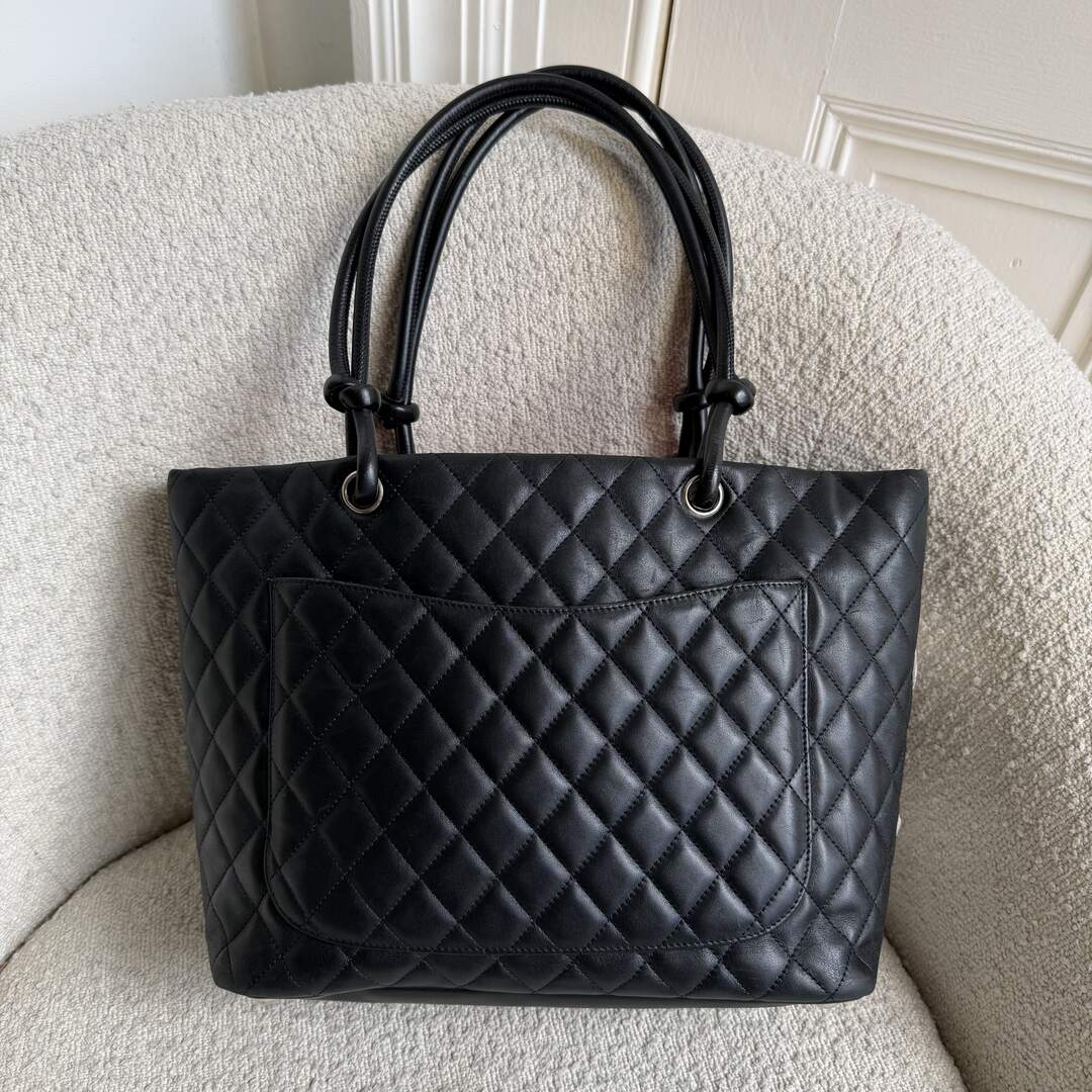 2005 Chanel Cambon Quilted Black Tote Bag
