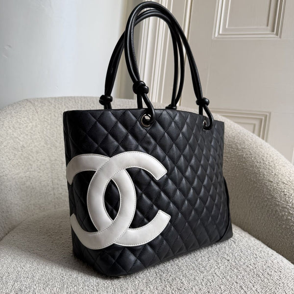 2005 Chanel Cambon Quilted Black Tote Bag