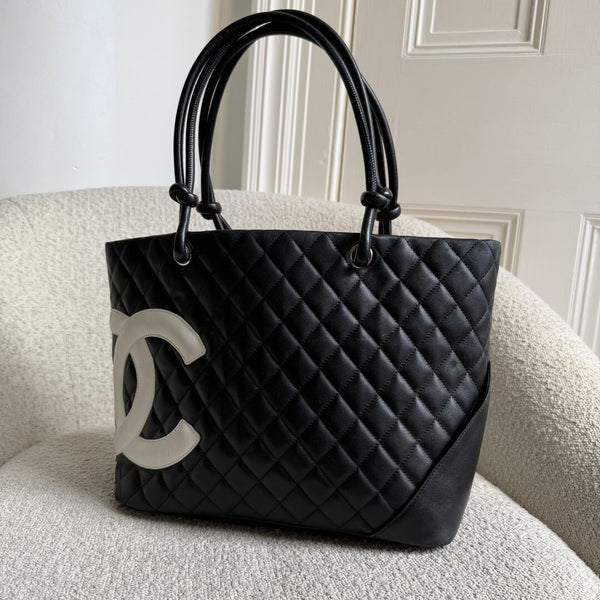 2005 Chanel Cambon Quilted Black Tote Bag