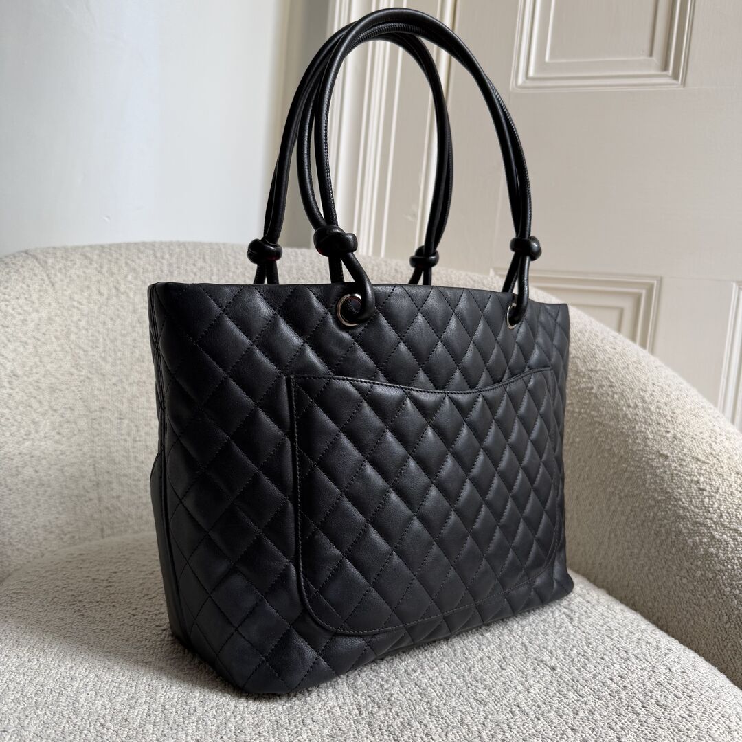 2005 Chanel Cambon Quilted Black Tote Bag