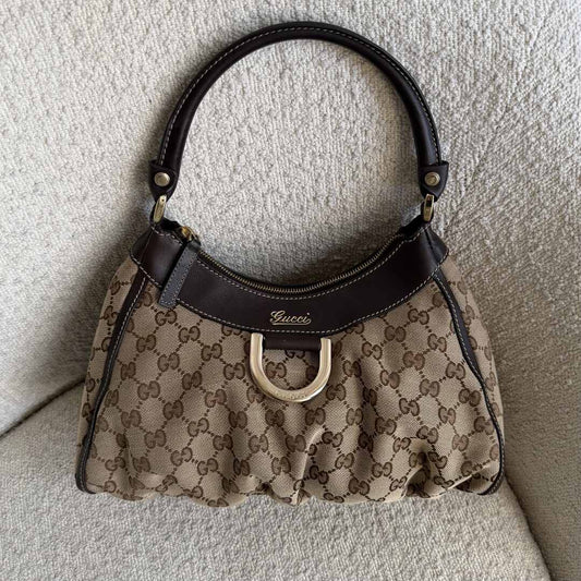 Gucci GG Canvas Abbey Brown Shoulder Bag