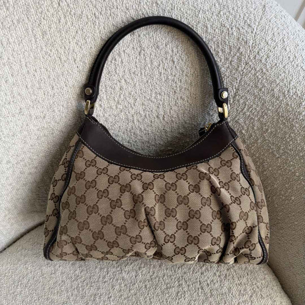 Gucci GG Canvas Abbey Brown Shoulder Bag
