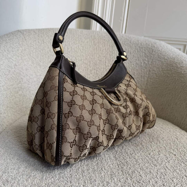 Gucci GG Canvas Abbey Brown Shoulder Bag