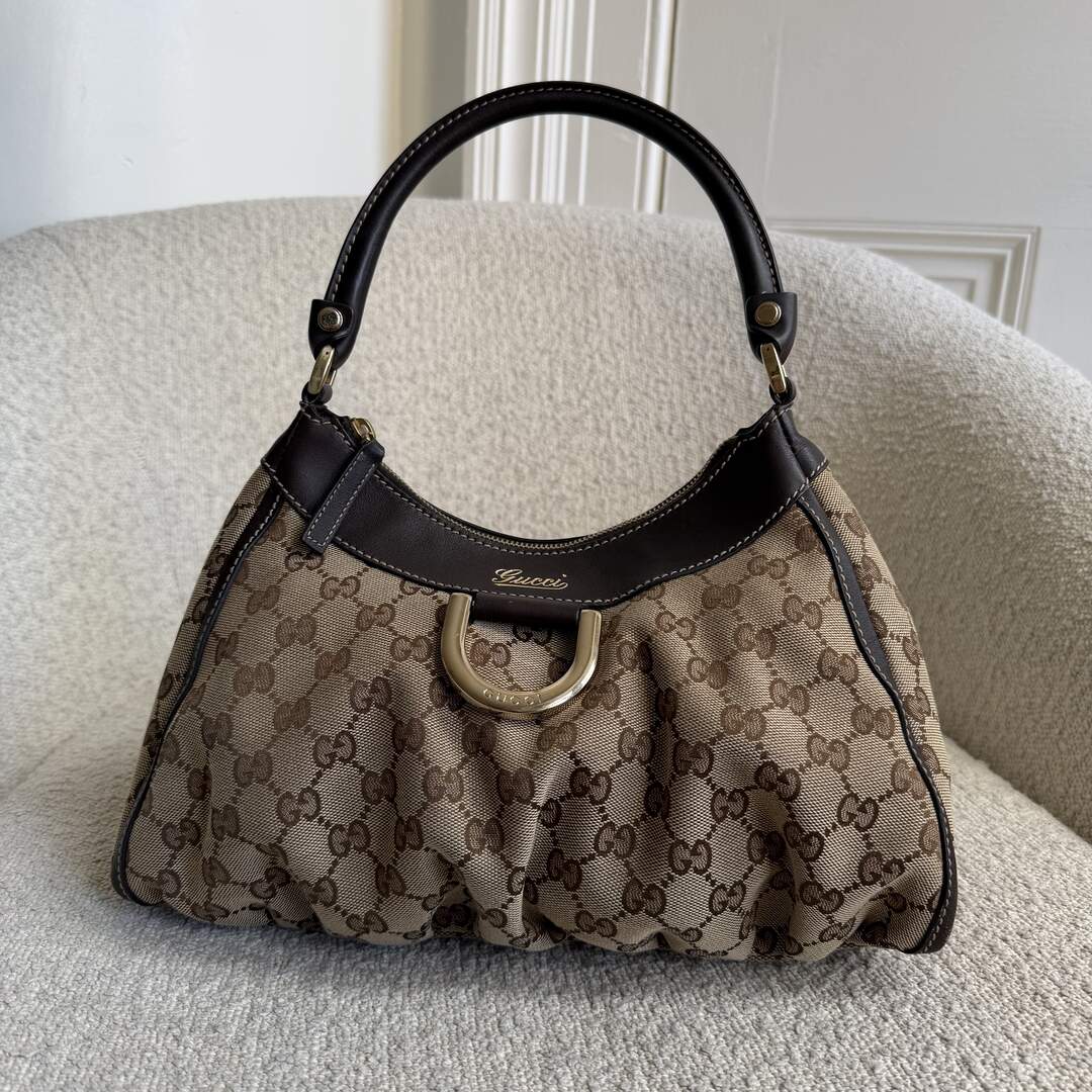 Gucci GG Canvas Abbey Brown Shoulder Bag