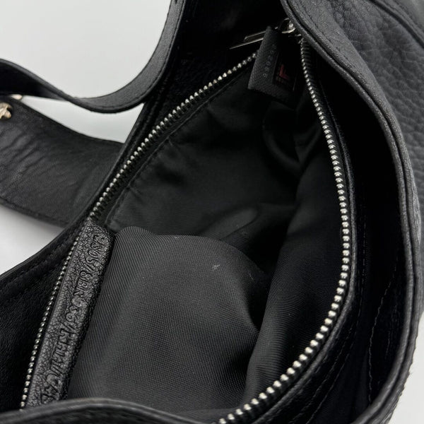 Fendi Baguette Hobo Black Leather Shoulder Bag
