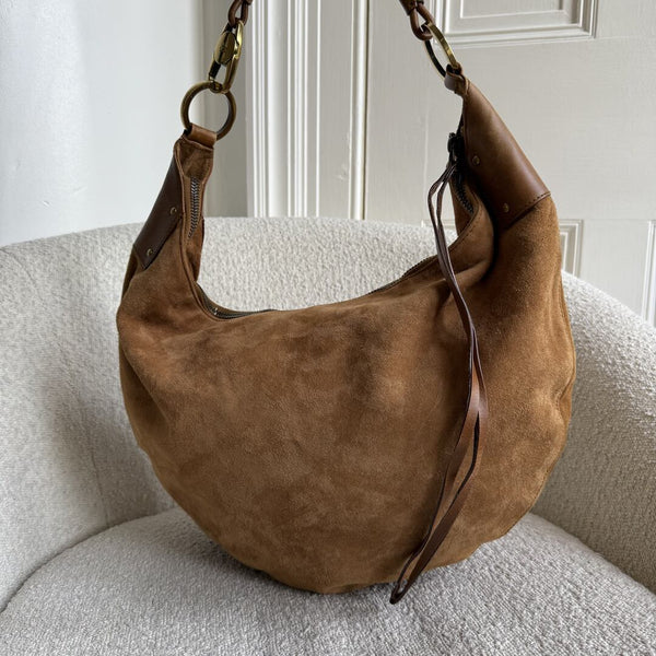 Gucci Hobo Croissant Suede Brown Shoulder Bag
