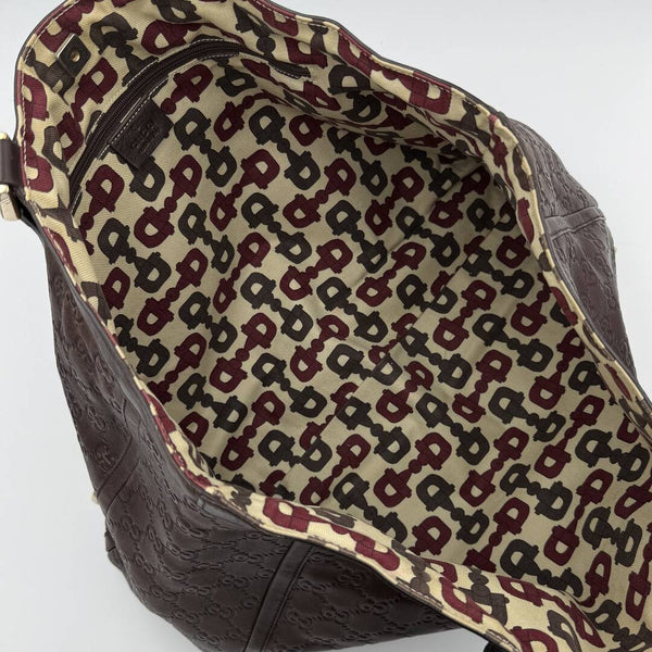 Gucci Guccissima Abbey Leather Brown Tote Bag