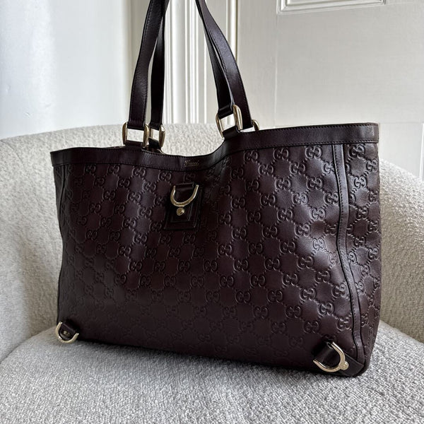 Gucci Guccissima Abbey Leather Brown Tote Bag
