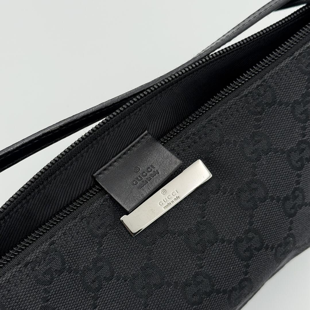 Gucci GG Monogram Black Boat Pochette Handbag