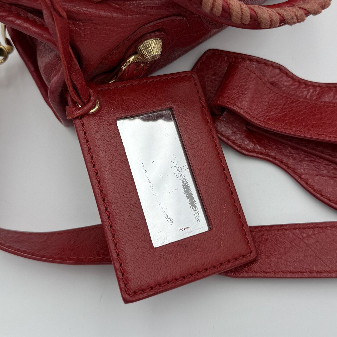 2015 Balenciaga Mini City Leather Red Handbag