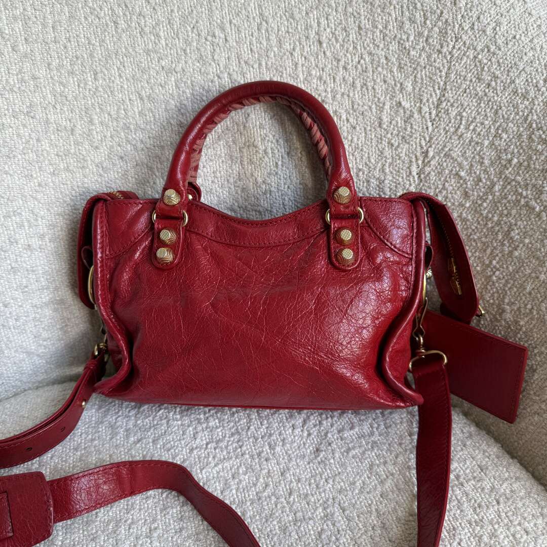 2015 Balenciaga Mini City Leather Red Handbag