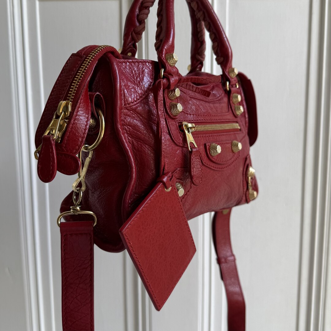 2015 Balenciaga Mini City Leather Red Handbag