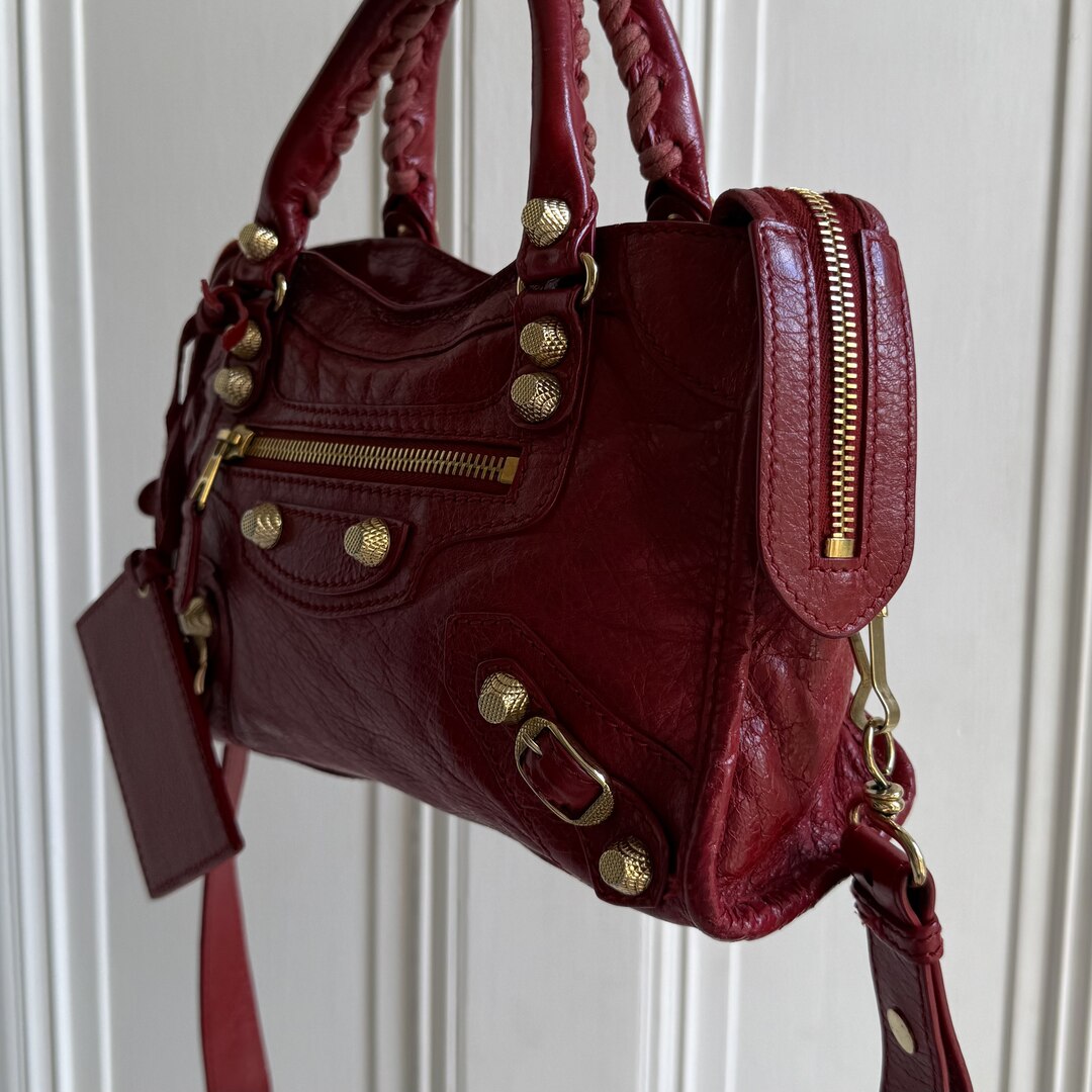 2015 Balenciaga Mini City Leather Red Handbag