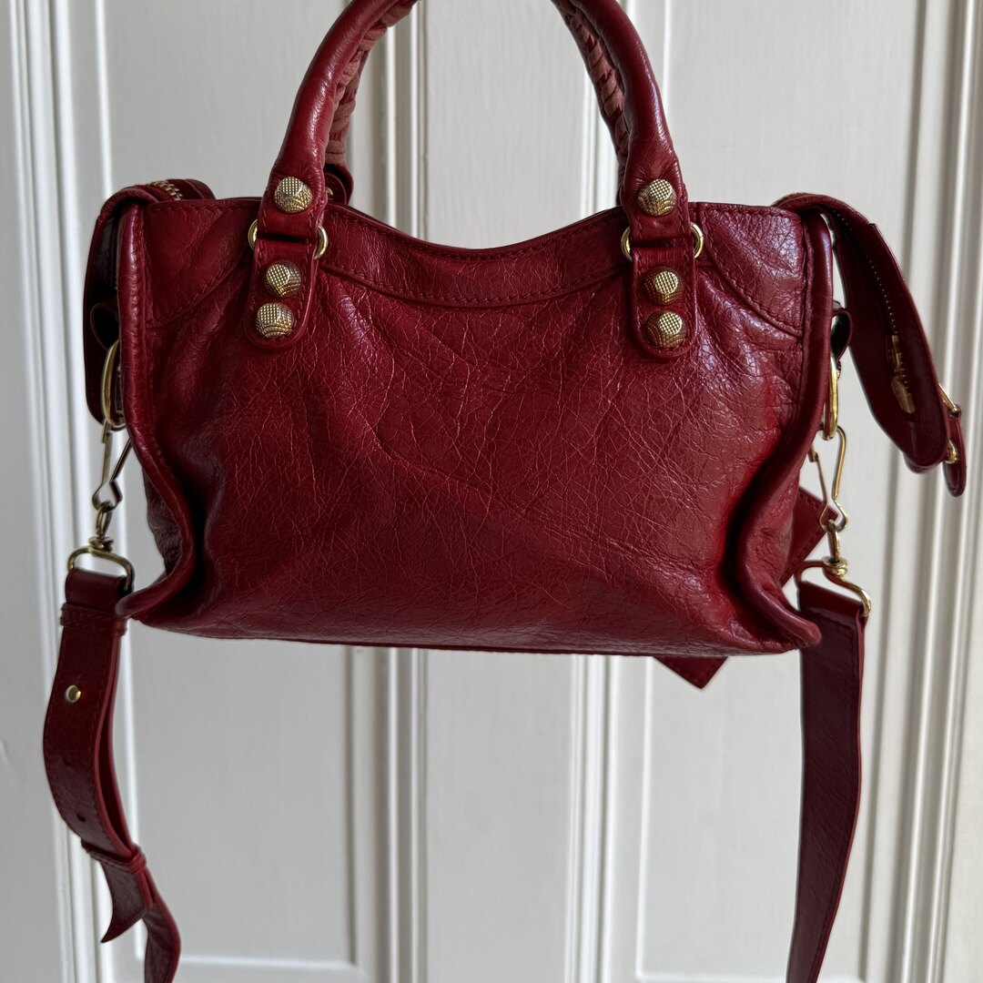 2015 Balenciaga Mini City Leather Red Handbag
