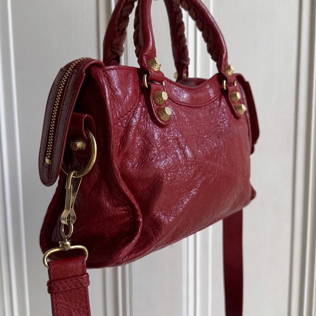 2015 Balenciaga Mini City Leather Red Handbag