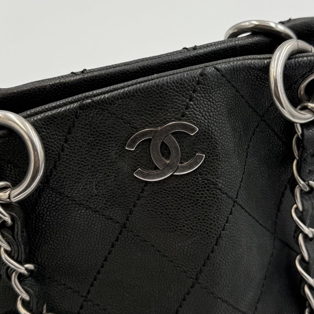 2005 Chanel CC Wild Stitch Black Leather Shoulder Bag