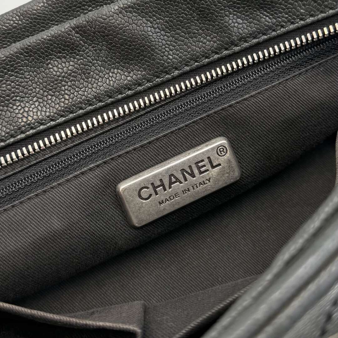 2005 Chanel CC Wild Stitch Black Leather Shoulder Bag