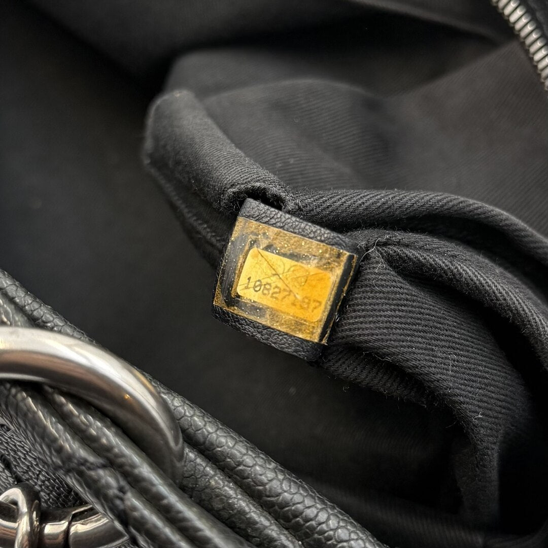 2005 Chanel CC Wild Stitch Black Leather Shoulder Bag