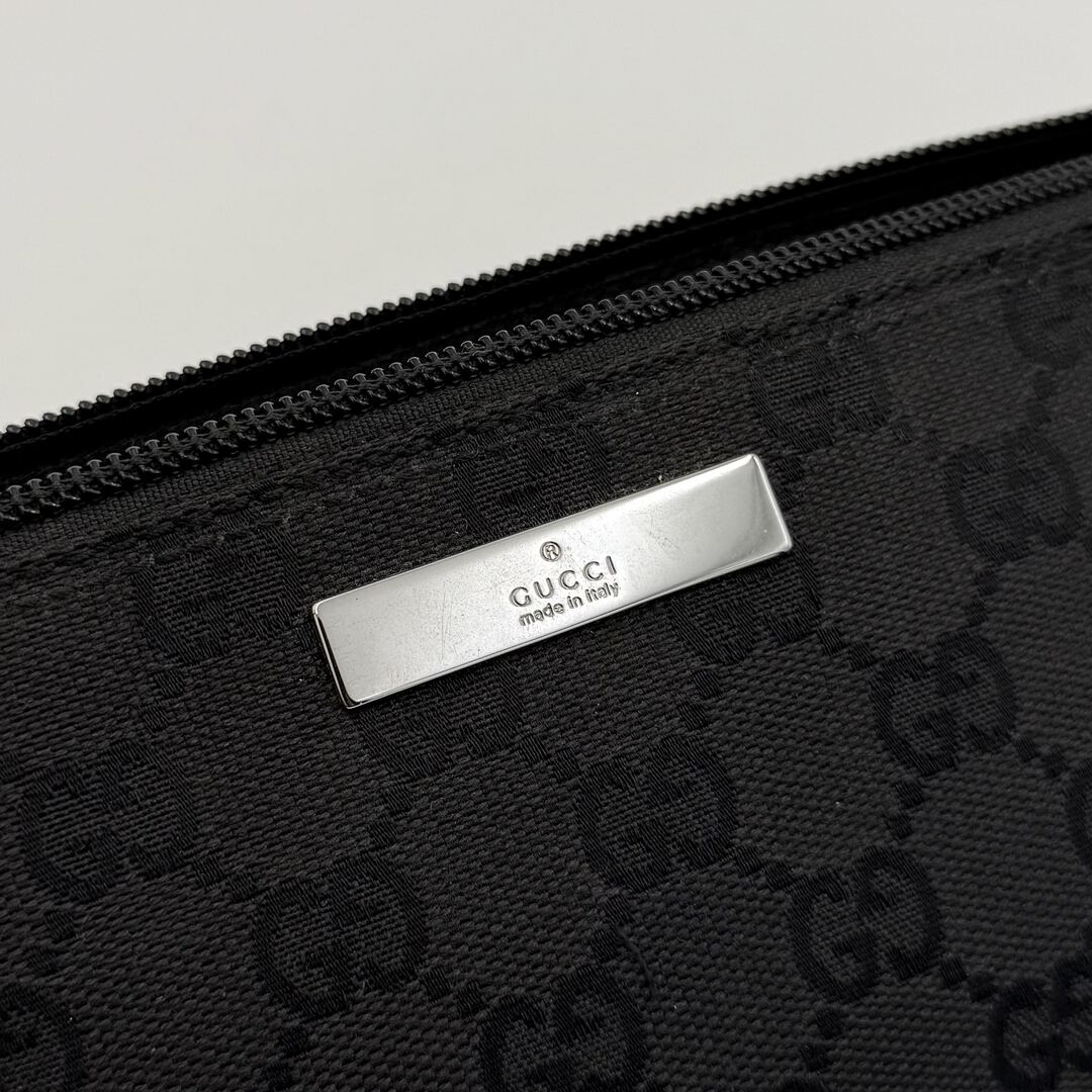 Gucci GG Monogram Black Boat Pochette Handbag