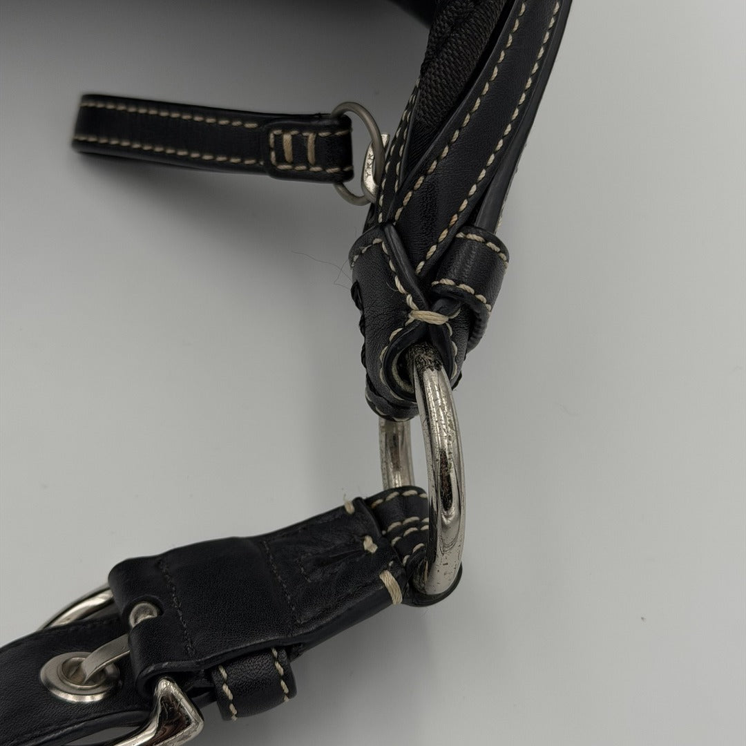 Coach Signature Black Croissant Shoulder Bag