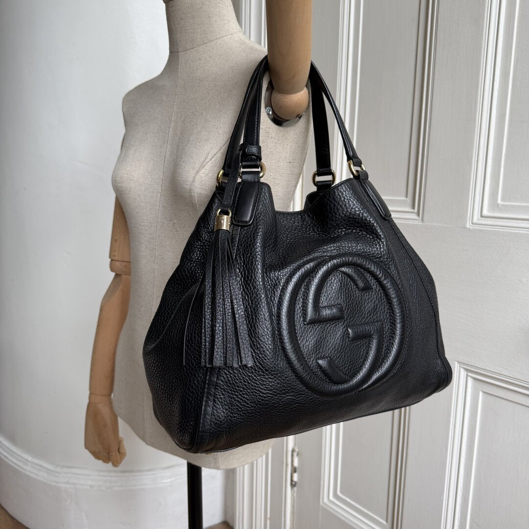 Gucci Soho Leather Black Tote Bag