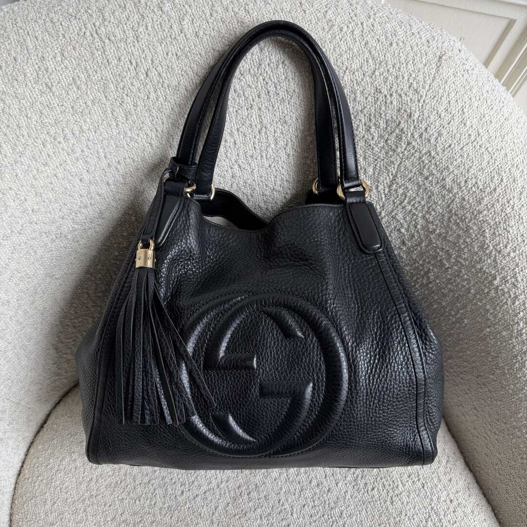 Gucci Soho Leather Black Tote Bag
