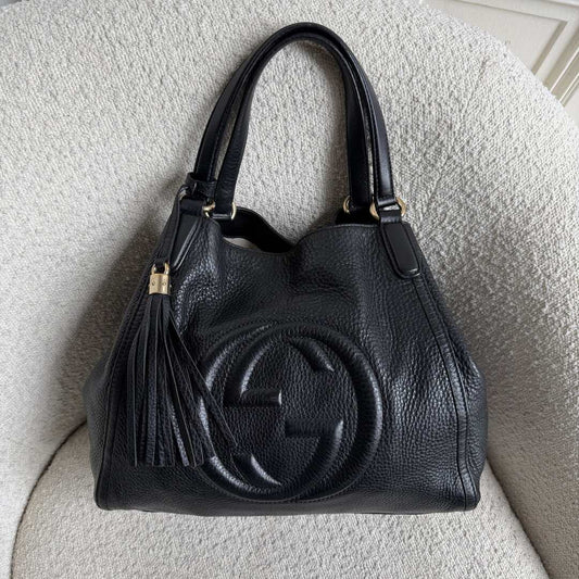 Gucci Soho Leather Black Tote Bag
