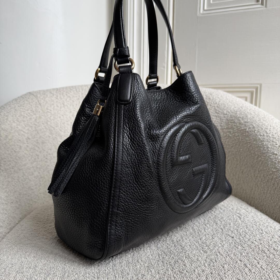 Gucci Soho Leather Black Tote Bag