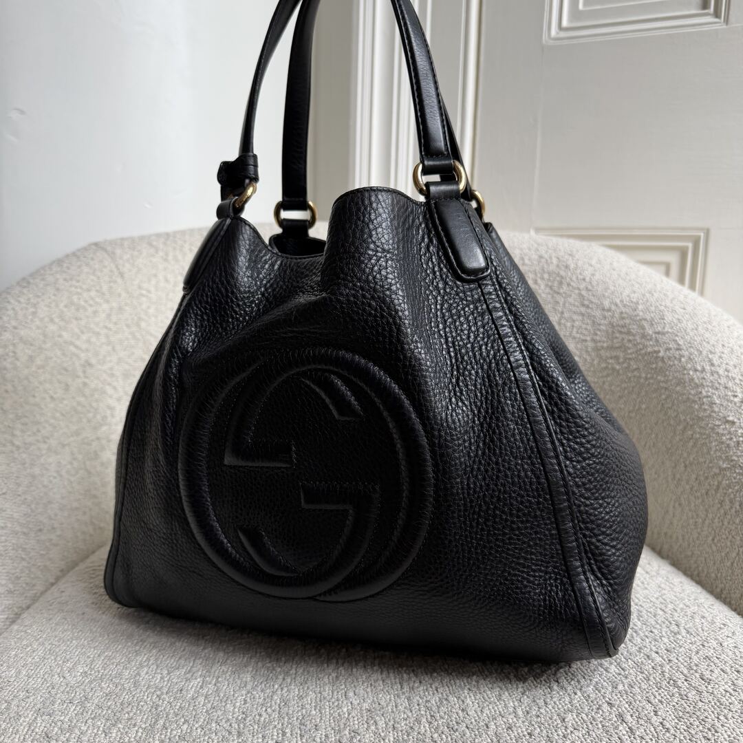Gucci Soho Leather Black Tote Bag