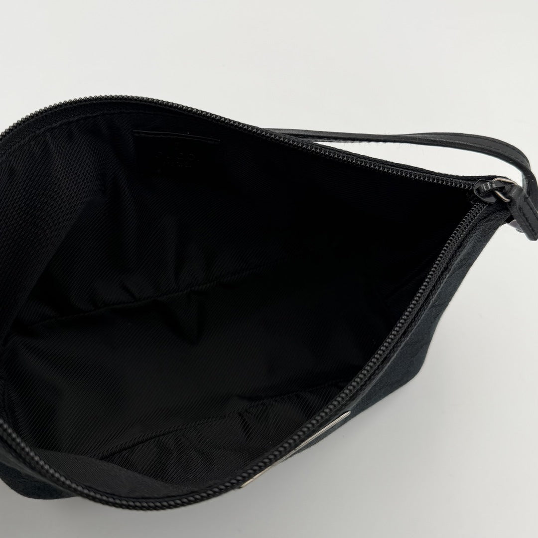 Gucci GG Monogram Black Boat Pochette Handbag